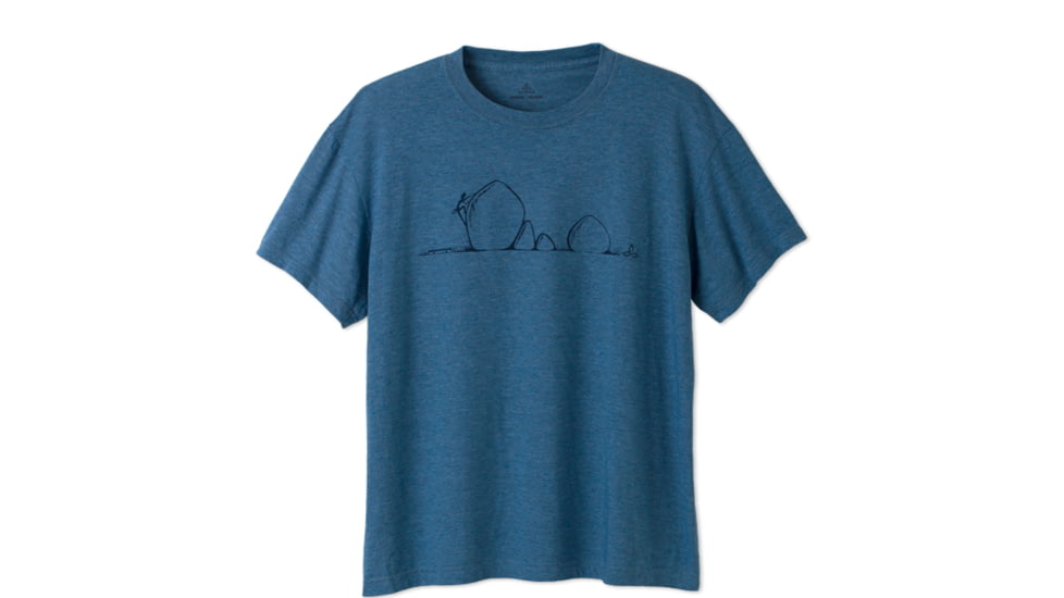 prAna Boulder Heathered Tee - Men's-Aqua Blue-Small