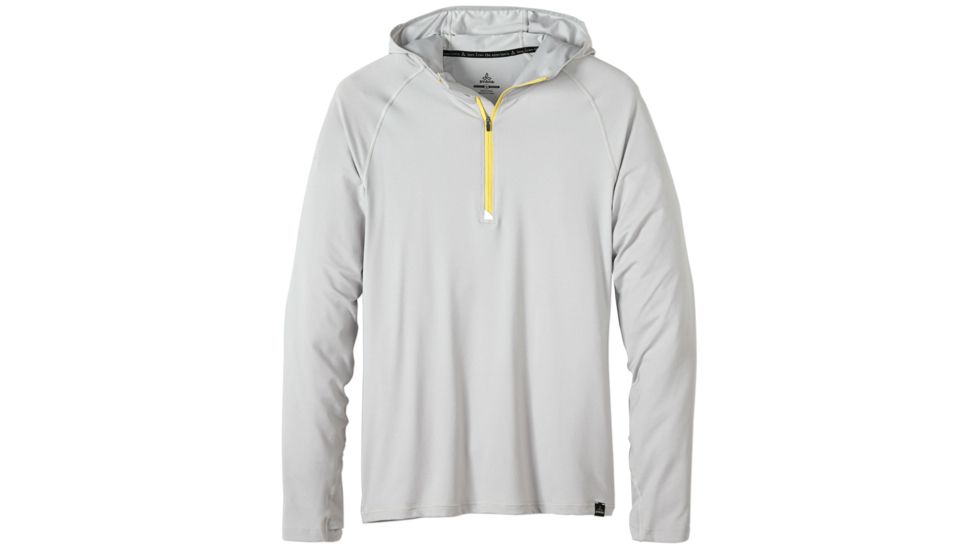 prAna Breaker Hooded 1/4 Zip Shirt - Men's -Silver-XX-Large