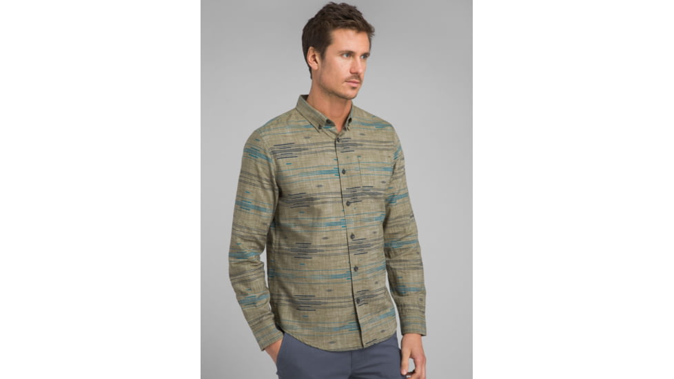 prAna Broderick Long Sleeve - Mens, Vert Green, Small, M23170452-VRGR-S