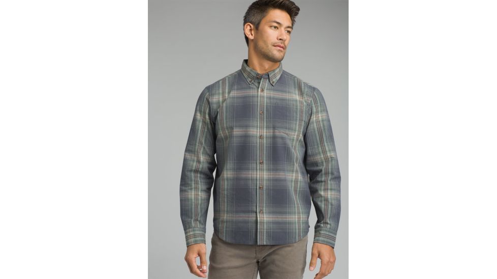 prAna Broderick Long Sleeve Shirt - Mens, Coal, X-Large, M23170452-COAL-XL