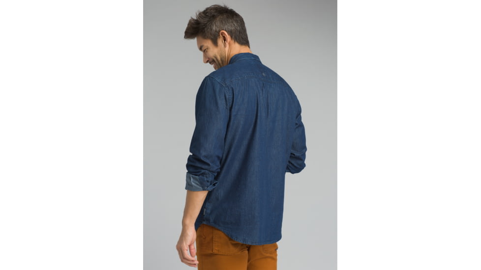 prAna Broderick Long Sleeve Shirt - Mens, Indigo, X-Large, M23170452-IND-XL