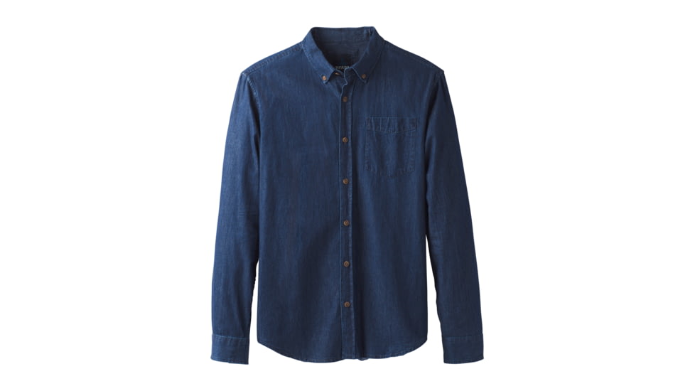 prAna Broderick Long Sleeve Shirt - Mens, Indigo, X-Large, M23170452-IND-XL