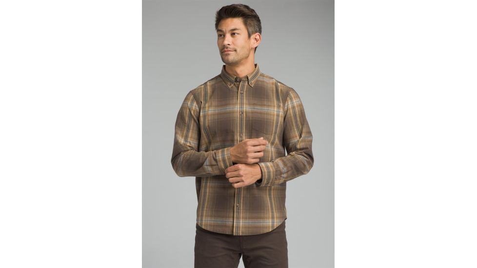 prAna Broderick Long Sleeve Shirt - Mens, Scorched Brown, Small, M23170452-SCBR-S