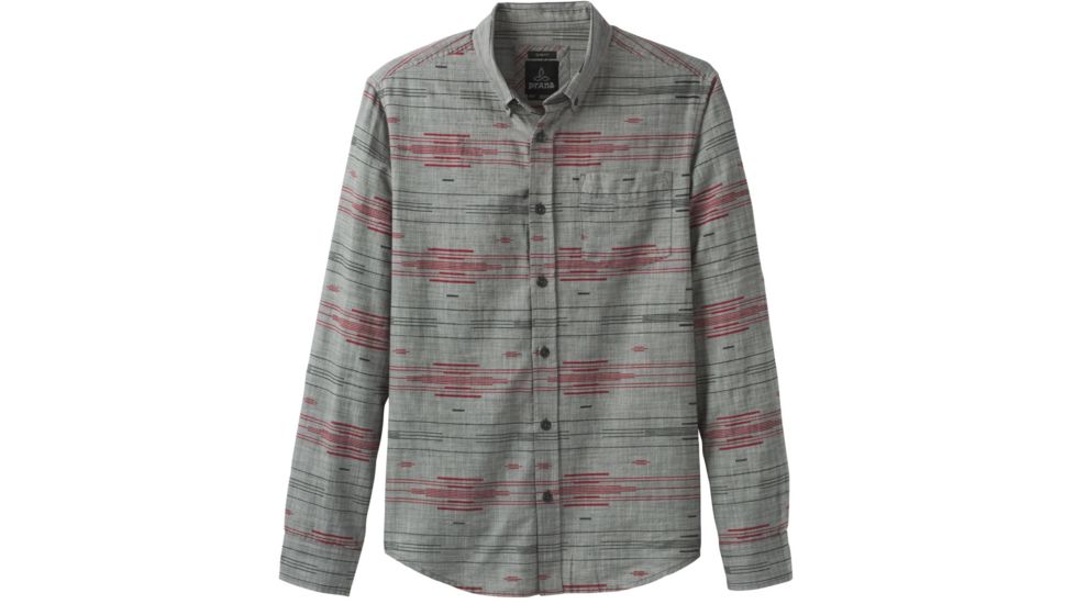 prAna Broderick Long Sleeve - Mens, Gravel, Small, M23170452-GRA-S
