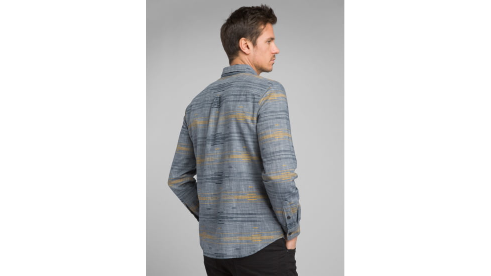 prAna Broderick Long Sleeve - Mens, Grey Blue, Large, M23170452-GYBL-L