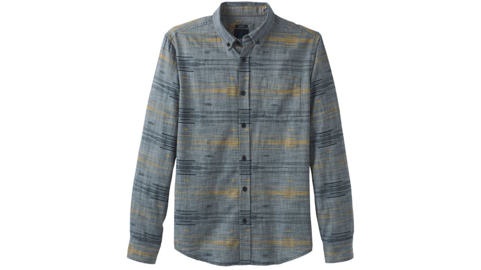 prAna Broderick Long Sleeve - Mens, Grey Blue, Large, M23170452-GYBL-L