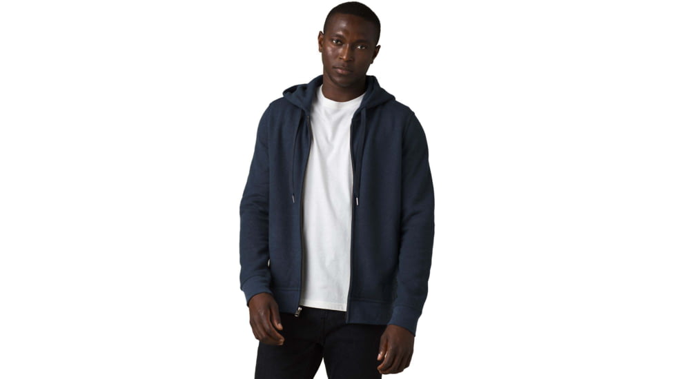 prAna Cardiff Fleece Full Zip Hoodie, Nautical Heather, Small, 1967701-400-ST-S