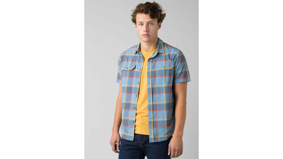 prAna Cayman Plaid Shirt - Mens, Nickel, Large, M11181353-NICK-L