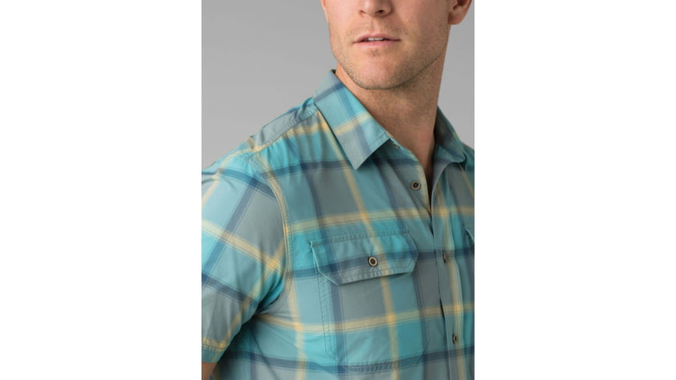 prAna Cayman Plaid Shirt - Mens, Smoky Blue, Medium, M11181353-SMBL-M