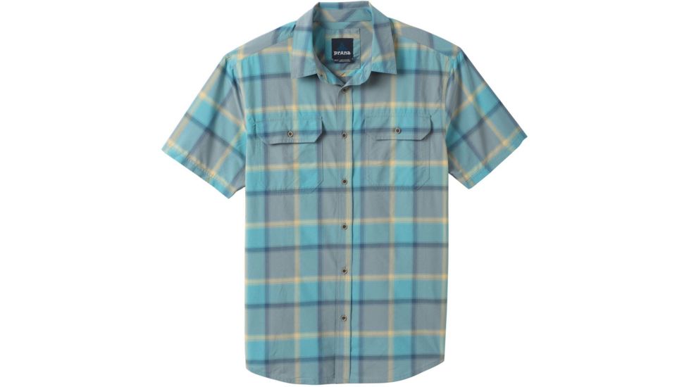 prAna Cayman Plaid Shirt - Mens, Smoky Blue, Medium, M11181353-SMBL-M