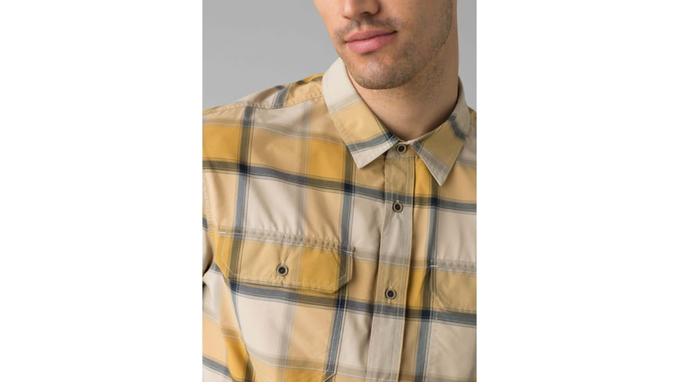 prAna Cayman Plaid Shirt - Mens, Stone, Medium, M11181353-STN-M