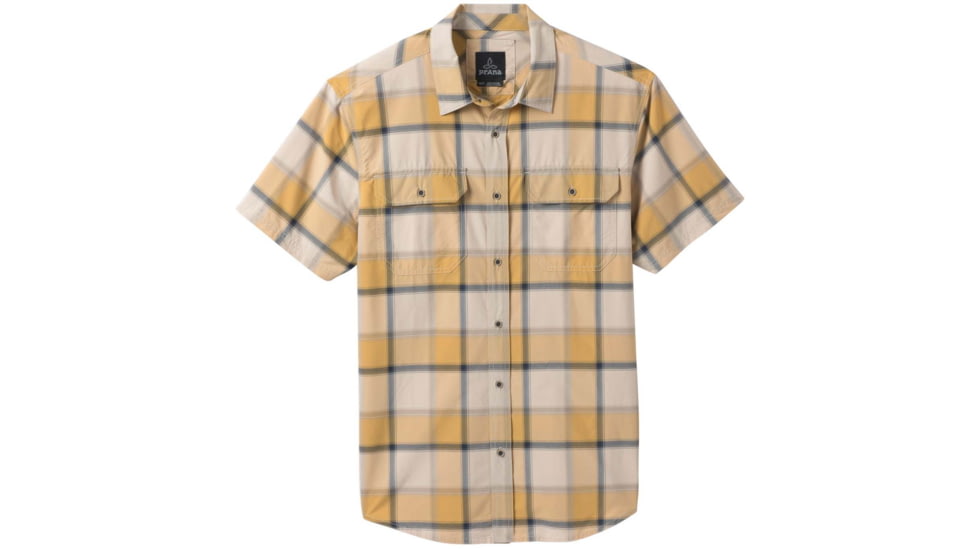 prAna Cayman Plaid Shirt - Mens, Stone, Medium, M11181353-STN-M