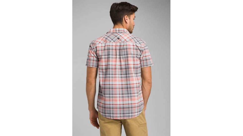 prAna Cayman Plaid Short Sleeve, Silver Spray, XXLarge, M11181353 -049-XXL