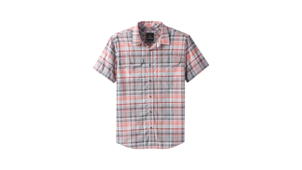 prAna Cayman Plaid Short Sleeve, Silver Spray, XXLarge, M11181353 -049-XXL