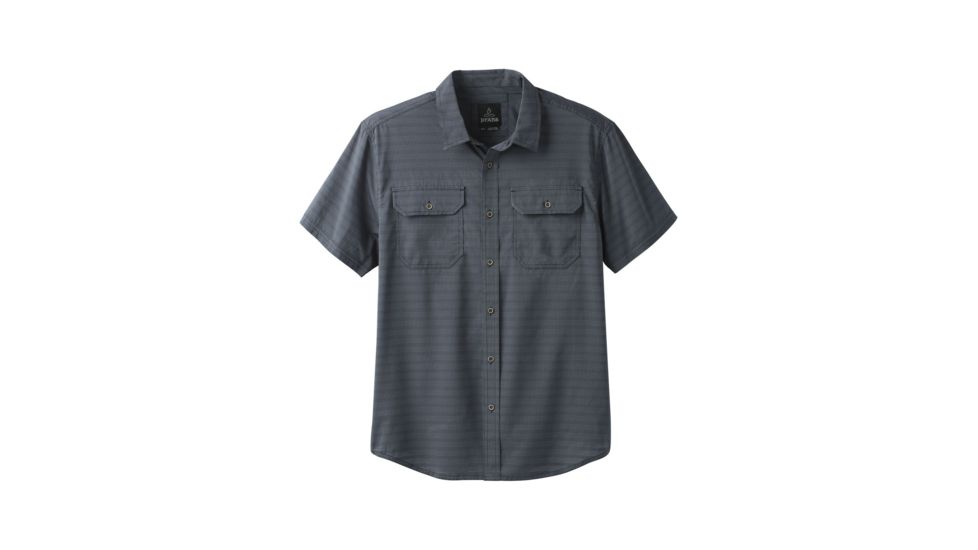prAna Cayman Short Sleeve - Mens, Charcoal, Large, M11170332 -010-L