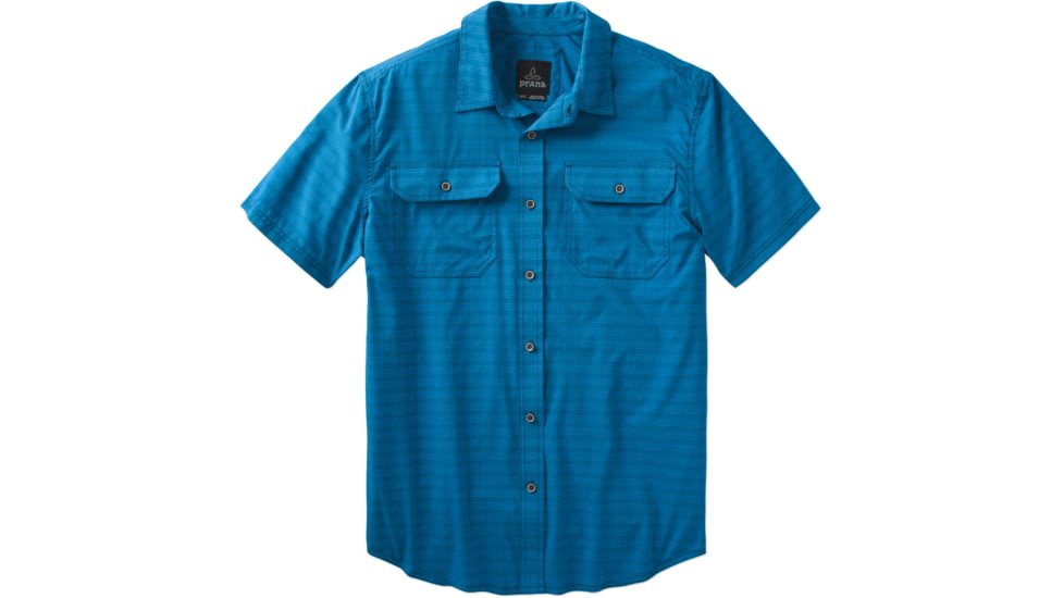 prAna Cayman Short Sleeve Shirt - Men's-Vortex Blue-Small