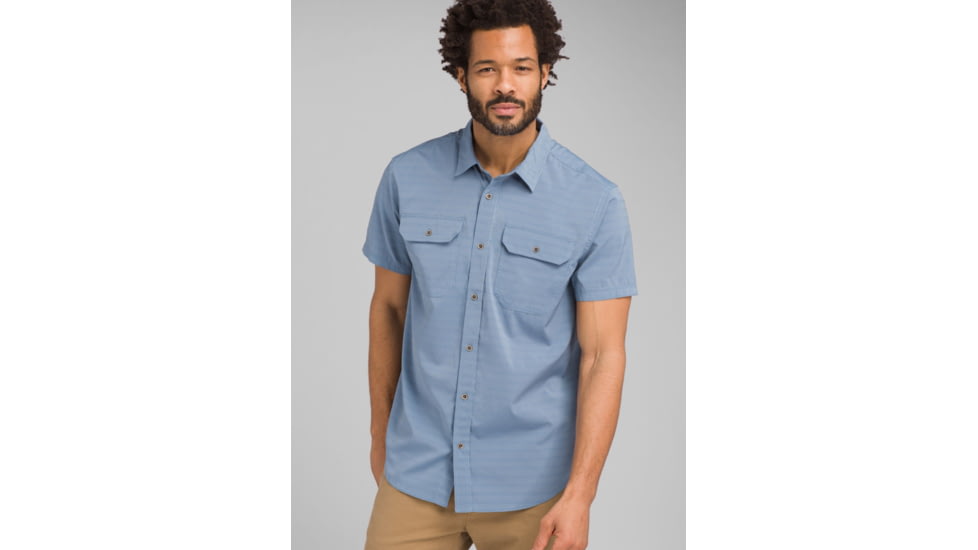 prAna Cayman Short Sleeve Shirt - Mens, Blue Note, Extra Large, M11170332-BLNO-XL