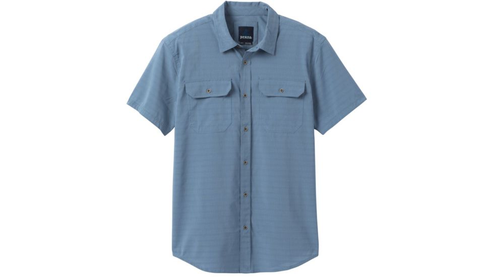 prAna Cayman Short Sleeve Shirt - Mens, Blue Note, Extra Large, M11170332-BLNO-XL