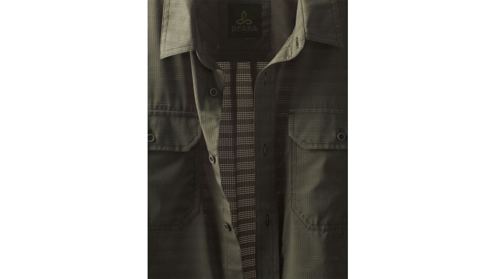 prAna Cayman Short Sleeve Shirt - Mens, Cargo Green, Large, M11170332-CAGR-L