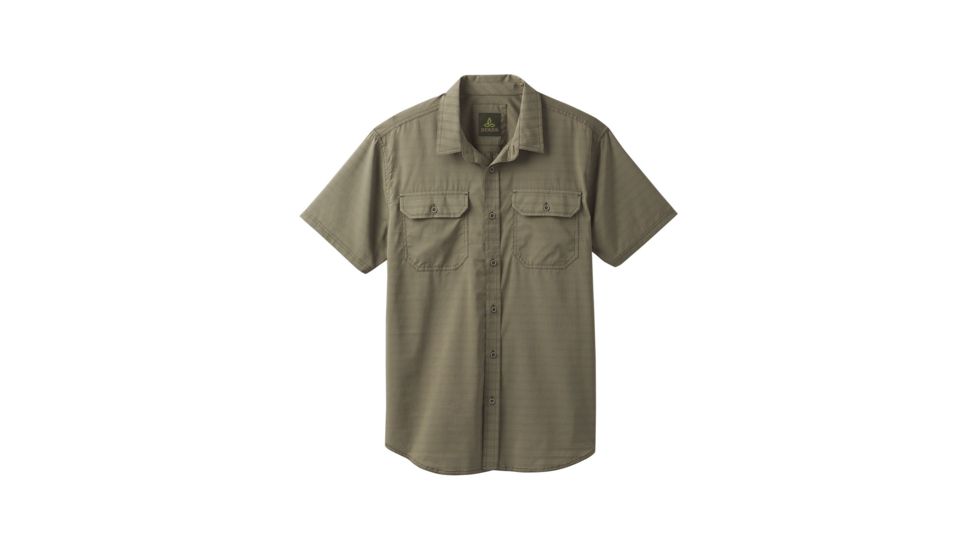 prAna Cayman Short Sleeve Shirt - Mens, Cargo Green, Large, M11170332-CAGR-L