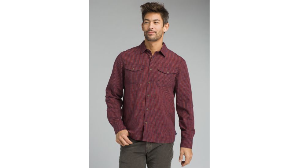 prAna Chapland Long Sleeve Shirt - Mens, Mulled Wine, Medium, M23181368-MUWI-M