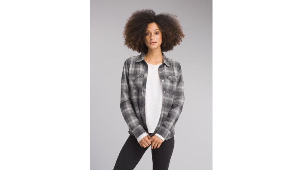 prAna Charley Top - Womens, Charcoal, Medium, W23180513-CHR-M