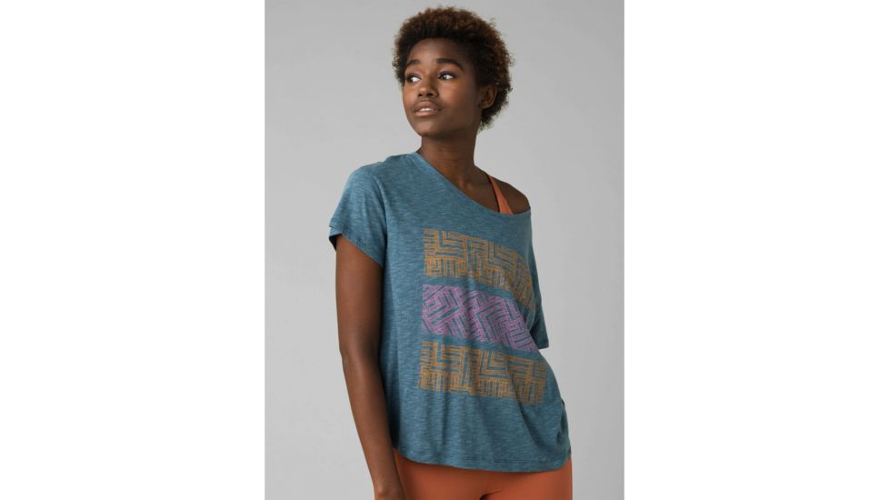 prAna Chez Tee - Womens, Mirage Right Angles, Medium, W11190747-MRRA-M