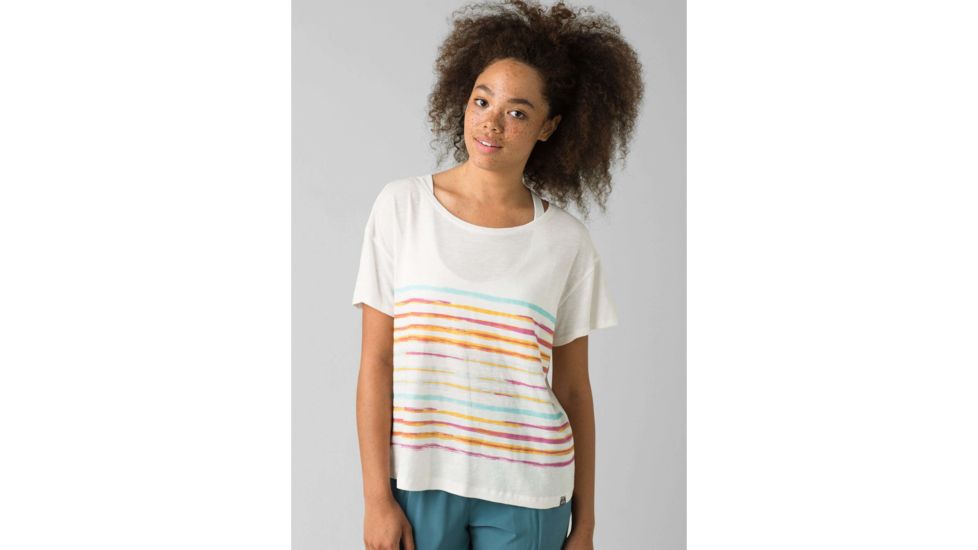 prAna Chez Tee - Womens, Soft White Stripe, Medium, W11190747-SWST-M