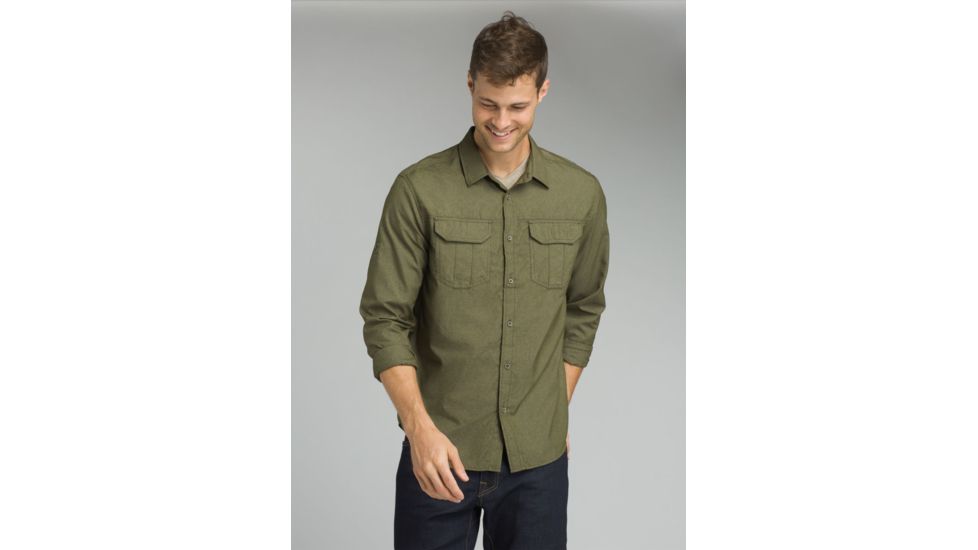 prAna Citadel Long Sleeve Shirt - Mens, Cargo Green, XXLarge, M21170308-CAGR-XXL