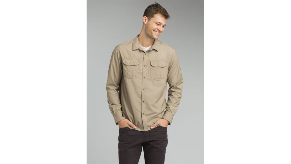 prAna Citadel Long Sleeve Shirt - Mens, Dark Khaki, X-Large, M21170308-DKKH-XL