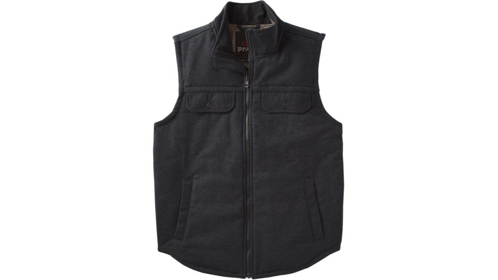 prAna Colewood Wool Vest - Men's-Black Heather-Medium