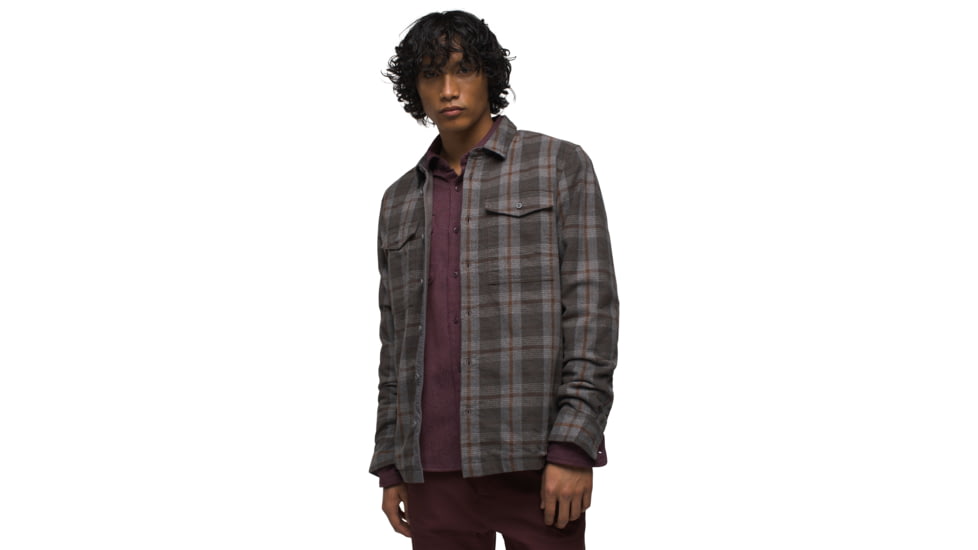prAna Copper Skies Lined Flannel - Mens, Flint Heather, Extra Large, 1973721-020-XL