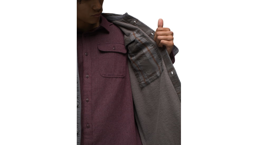 prAna Copper Skies Lined Flannel - Mens, Flint Heather, Extra Large, 1973721-020-XL