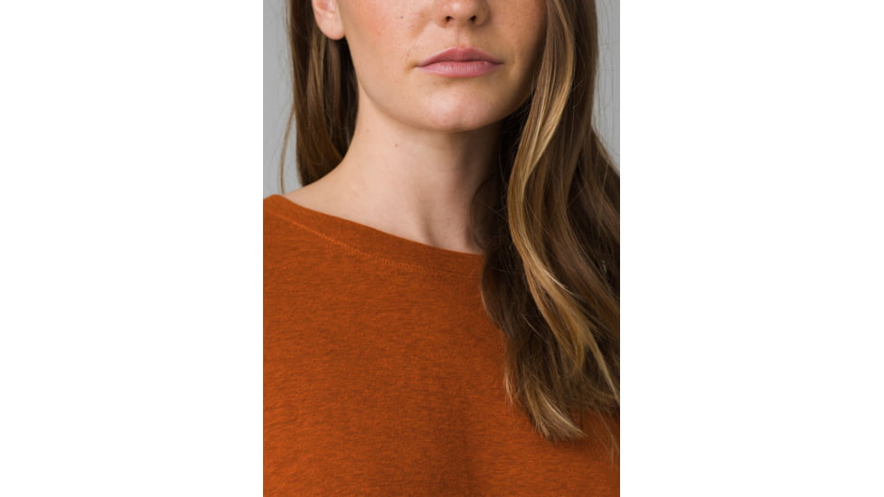 prAna Cozy Up Long Sleeve Tee, Gingerbread Heather, Medium, 1964411-800-M