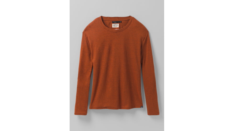 prAna Cozy Up Long Sleeve Tee, Gingerbread Heather, Medium, 1964411-800-M