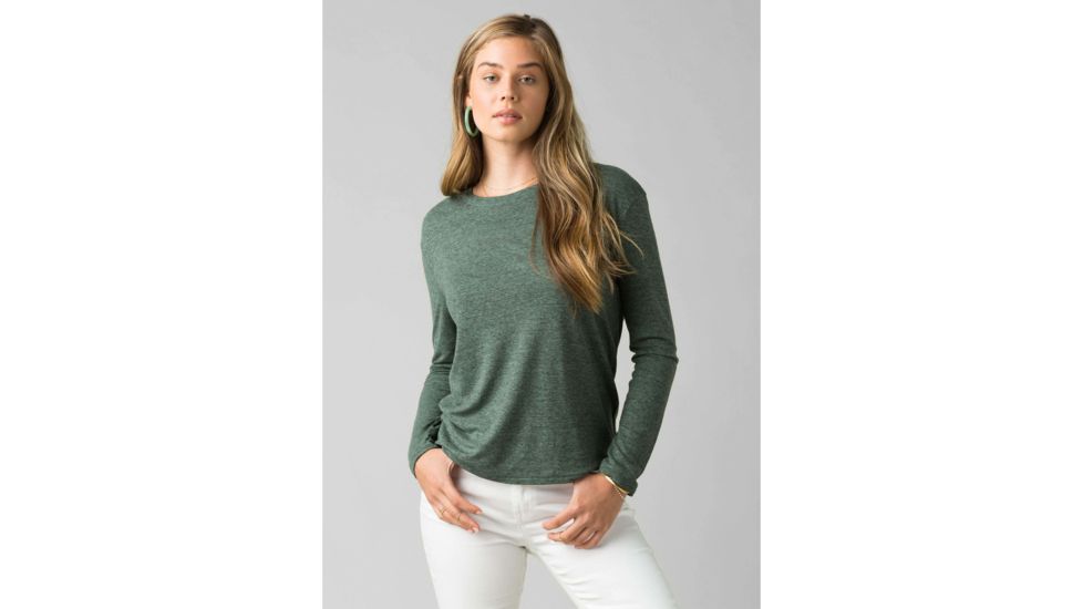 prAna Cozy Up Long Sleeve Tee - Womens, Canopy Heather, Extra Small, W21202125-CNHT-XS