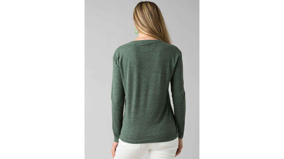prAna Cozy Up Long Sleeve Tee - Womens, Canopy Heather, Extra Small, W21202125-CNHT-XS