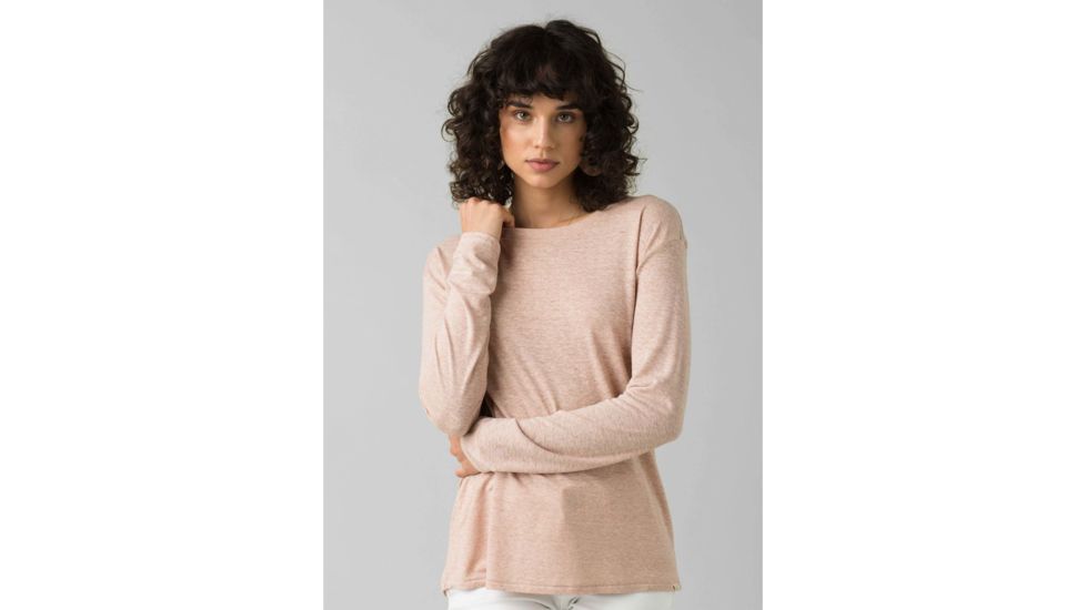 prAna Cozy Up Long Sleeve Tee - Womens, Champagne Heather, Medium, W21202125-CWHT-M