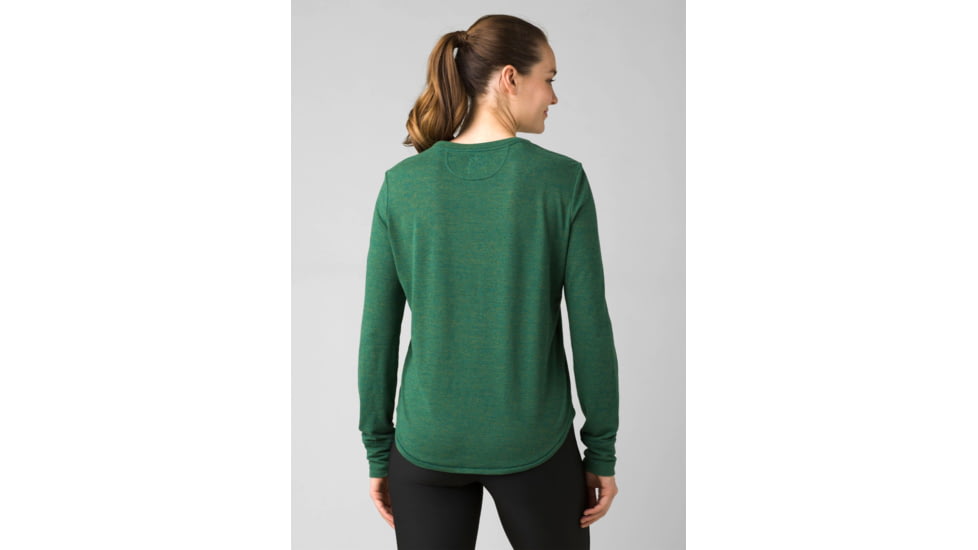 prAna Cozy Up Long Sleeve Tee - Womens, Deep Pine Heather, Large, 1971131-300-L