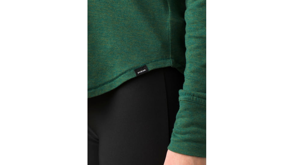 prAna Cozy Up Long Sleeve Tee - Womens, Deep Pine Heather, Large, 1971131-300-L
