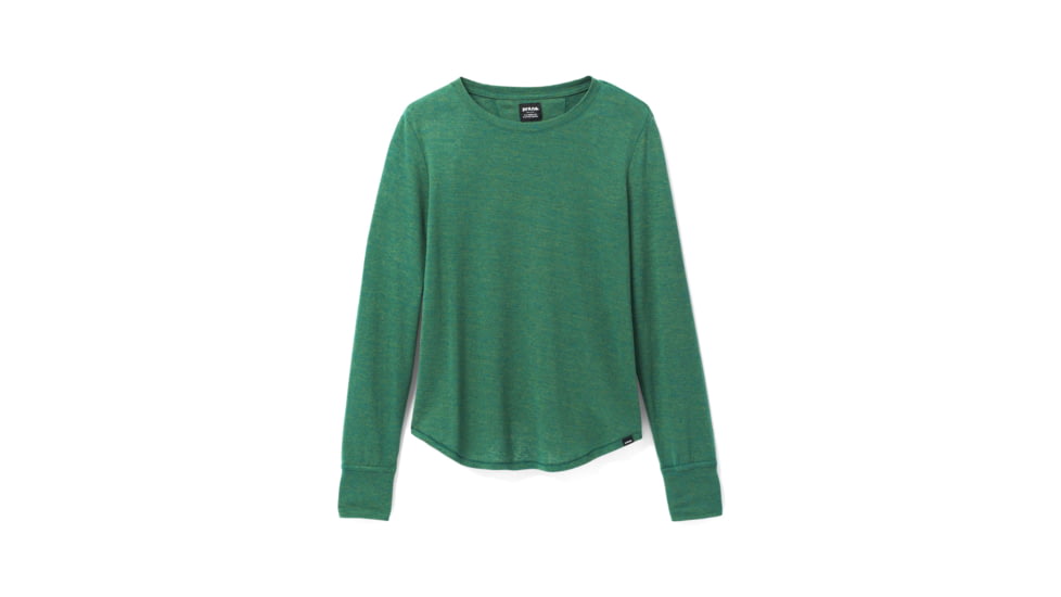 prAna Cozy Up Long Sleeve Tee - Womens, Deep Pine Heather, Small, 1971131-300-S