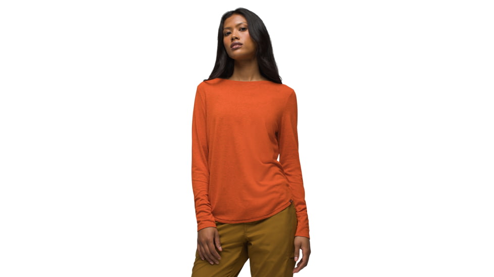 prAna Cozy Up Long Sleeve Tee - Womens, Fireside Heather, Extra Small, 1971131-800-XS