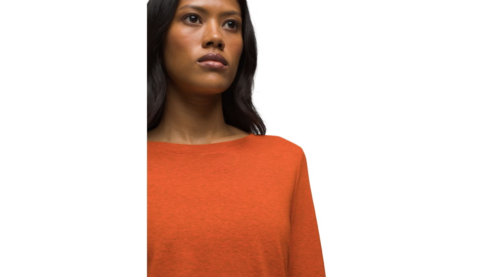 prAna Cozy Up Long Sleeve Tee - Womens, Fireside Heather, Extra Small, 1971131-800-XS