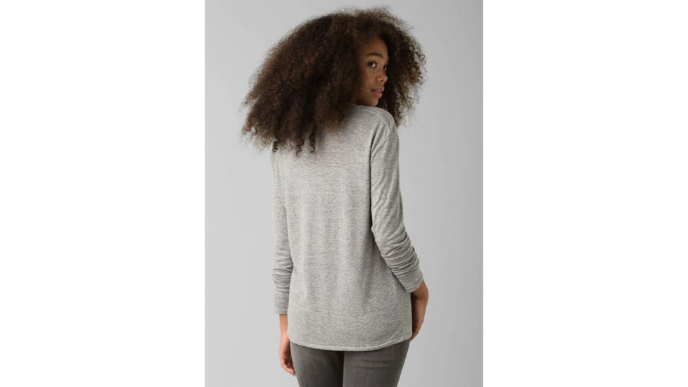 prAna Cozy Up Long Sleeve Tee - Womens, Heather Grey, Medium, W21202125-HTGY-M