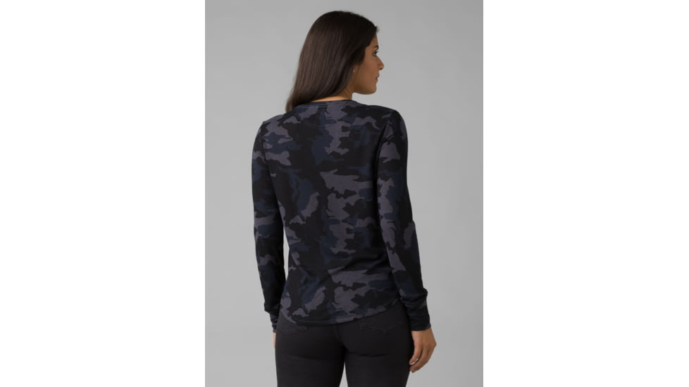 prAna Cozy Up Long Sleeve Tee - Womens, Nautical Camo, M, 1971131-400-M