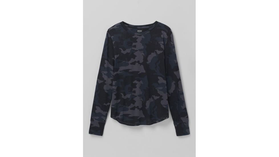 prAna Cozy Up Long Sleeve Tee - Womens, Nautical Camo, M, 1971131-400-M