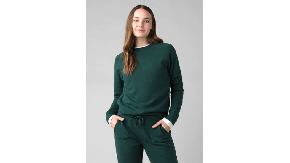 prAna Cozy Up Sweatshirt - Womens, Deep Pine Heather, Small, 1967291-300-S