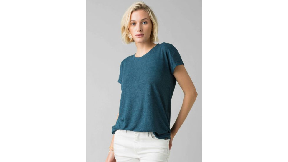 prAna Cozy Up T-Shirt - Womens, Atlantic Heather, Small, W13180737-ALHT-S