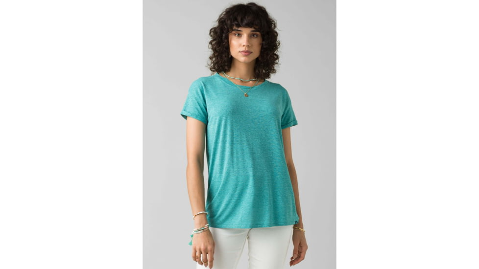 prAna Cozy Up T-Shirt - Womens, Azurite Heather, Small, W13180737-AZHT-S