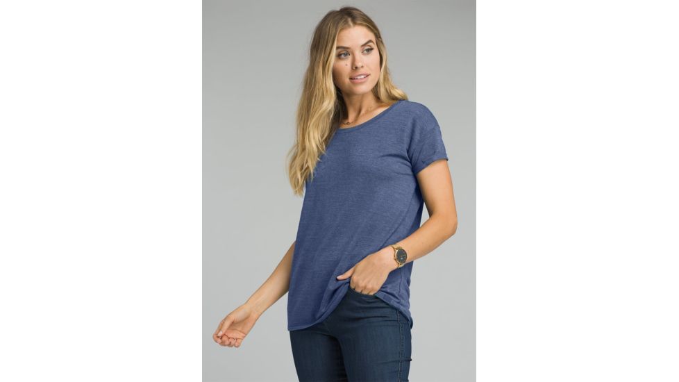 prAna Cozy Up T-shirt - Womens, Equinox Blue Heather, Large, W13180737-EBHT-L